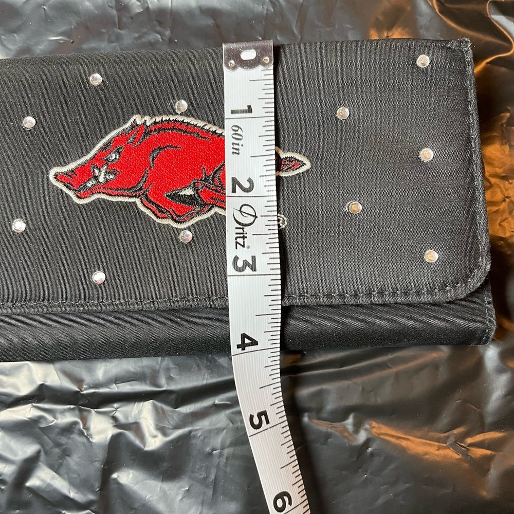 Black Wallet with Embroidered Razorback and Rhinestones - Picture 6 of 6